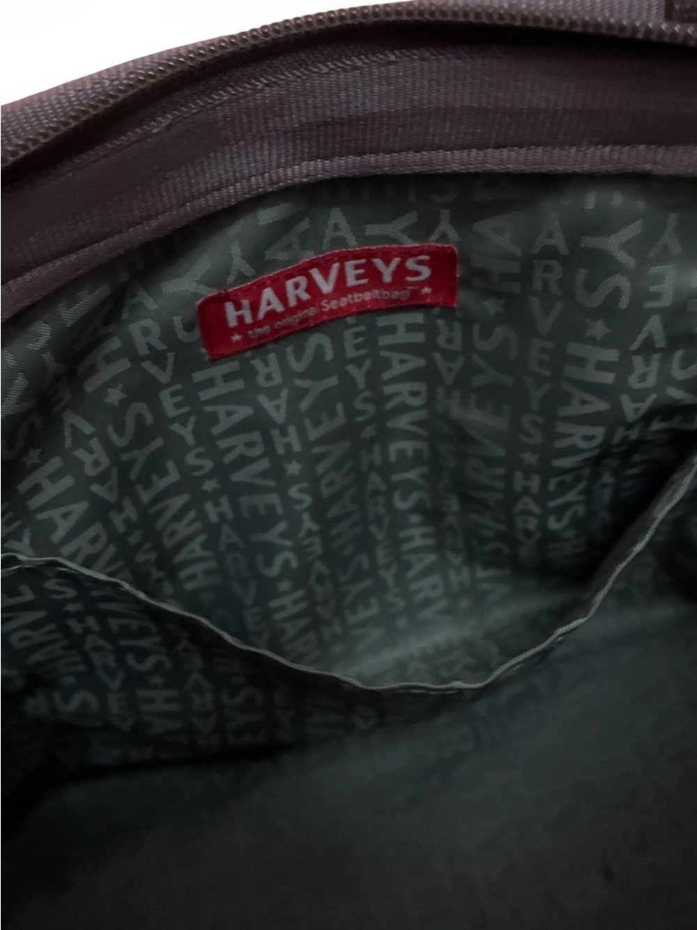 Harveys Seatbelt Bag Woven Tote Shoulder Purse Dark Brown Espresso Zip Closure - Picture 10 of 12